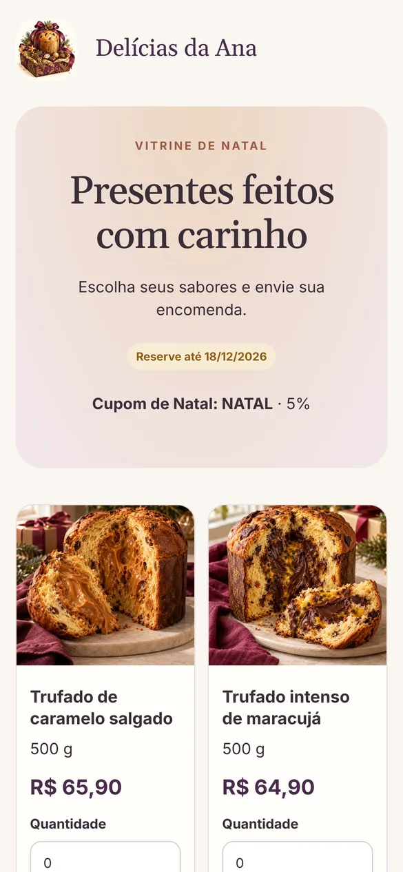 Tela real: vitrine de Natal vista pelo cliente