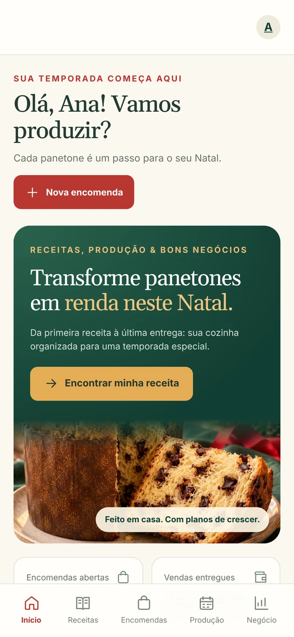Tela do Panetone Chef Studio